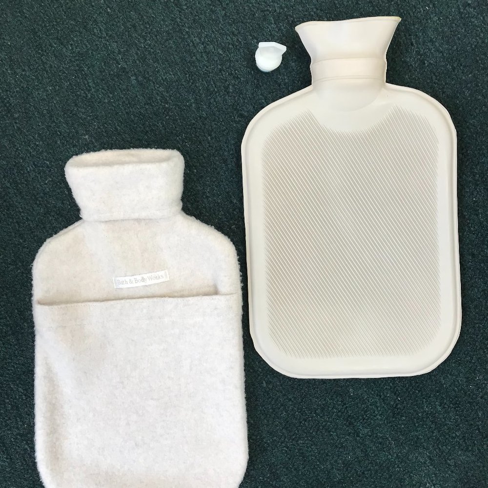 Rubber Hot Water Bottle with Removable Soft Fleece Cover - NWOT - Picture 2 of 6